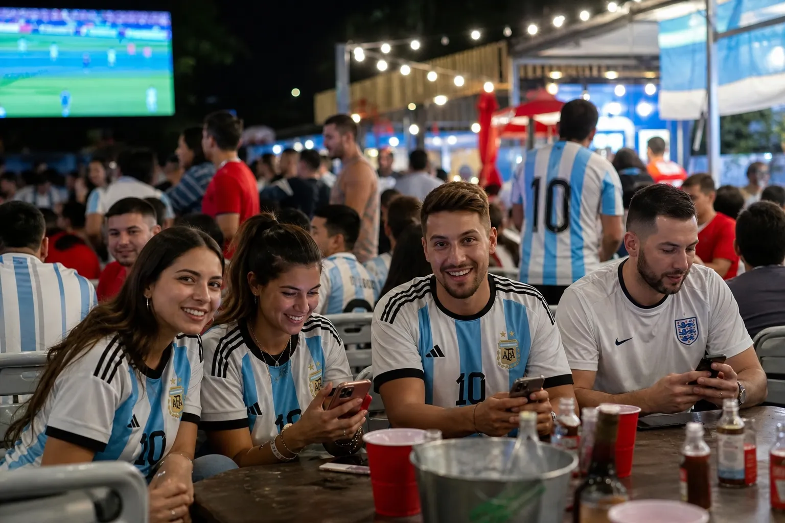 Bright World Cup match-day scene in Atlanta.