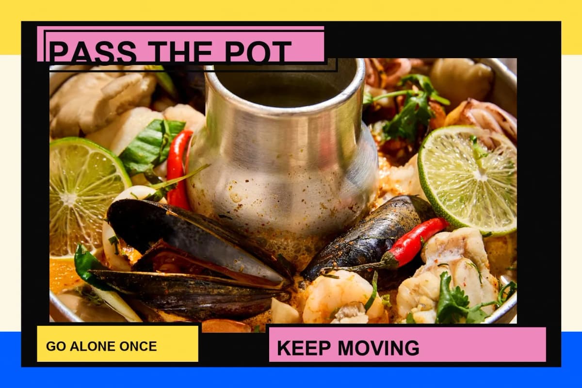 Fish Cheeks pass the pot