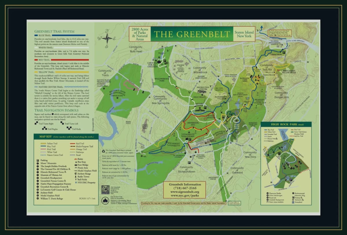 Staten Island greenbelt route map