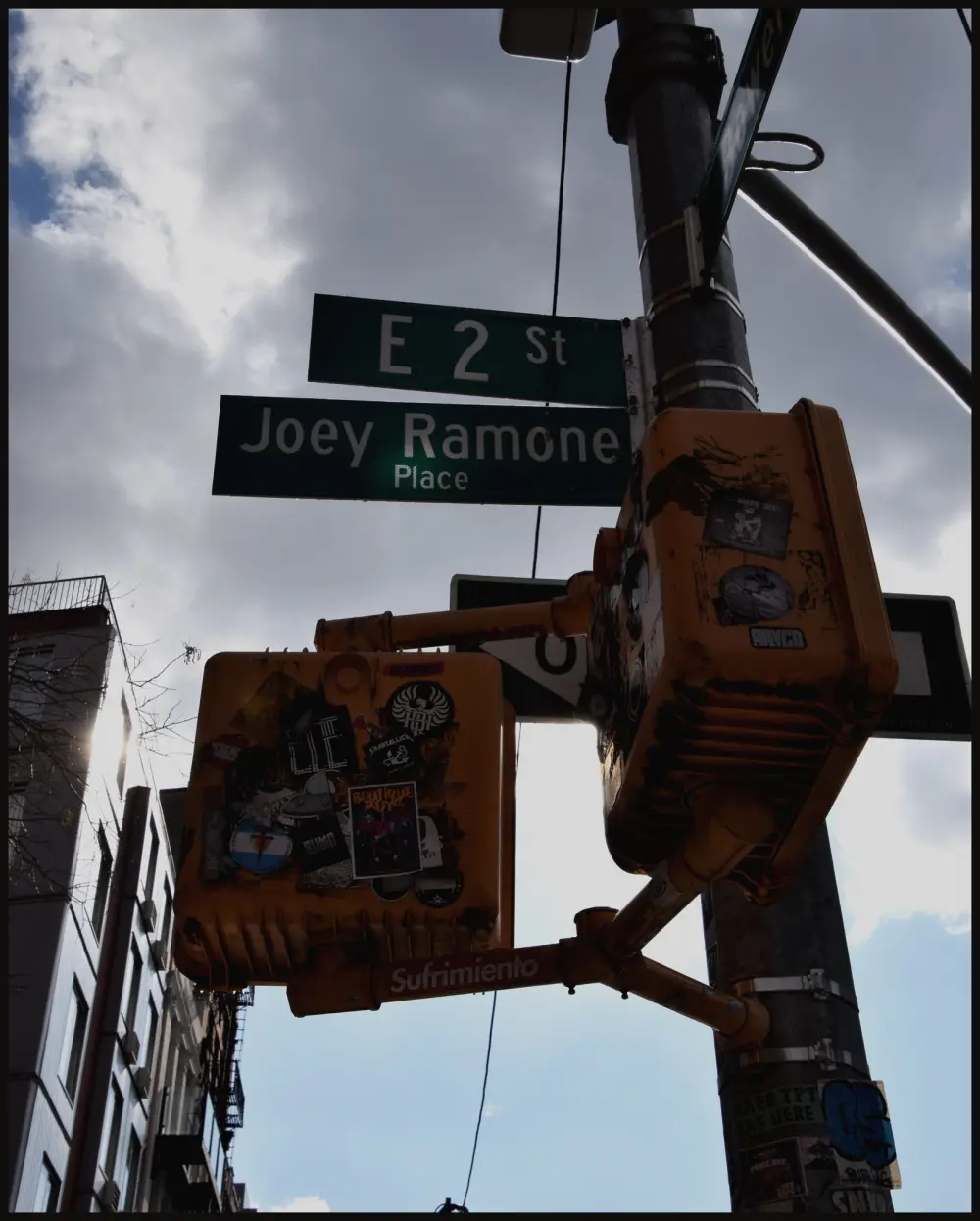 Bowery Palace Joey Ramone Place street sign