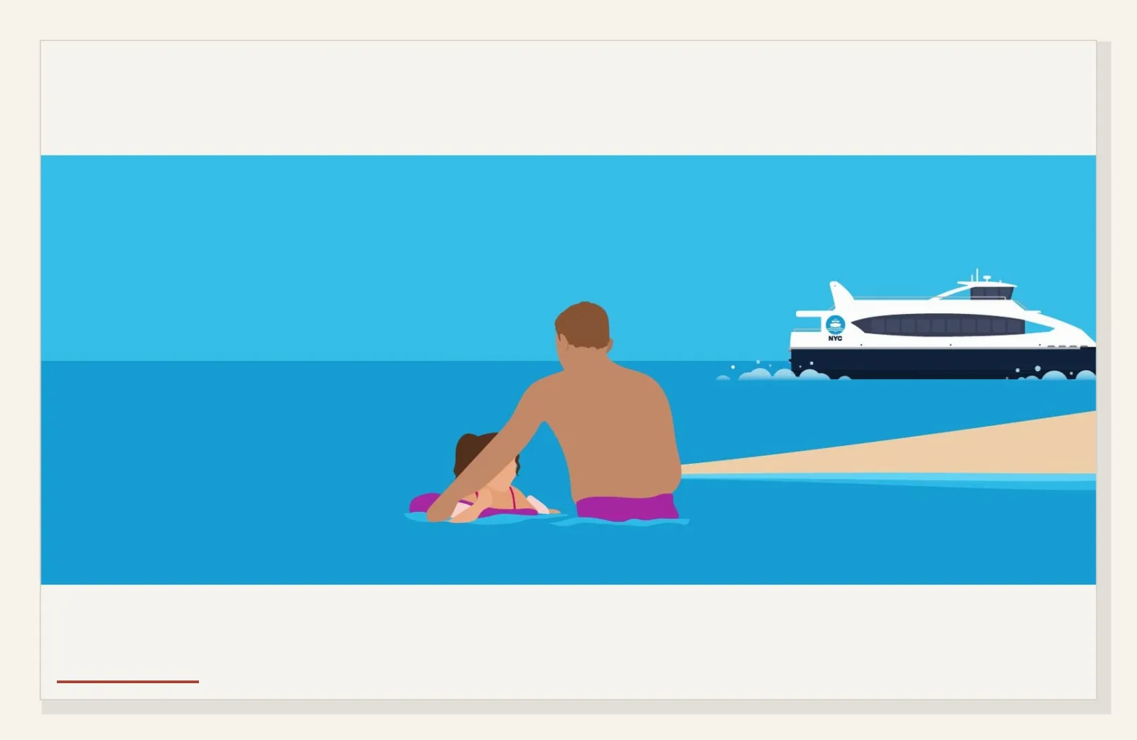 NYC Ferry beach service banner