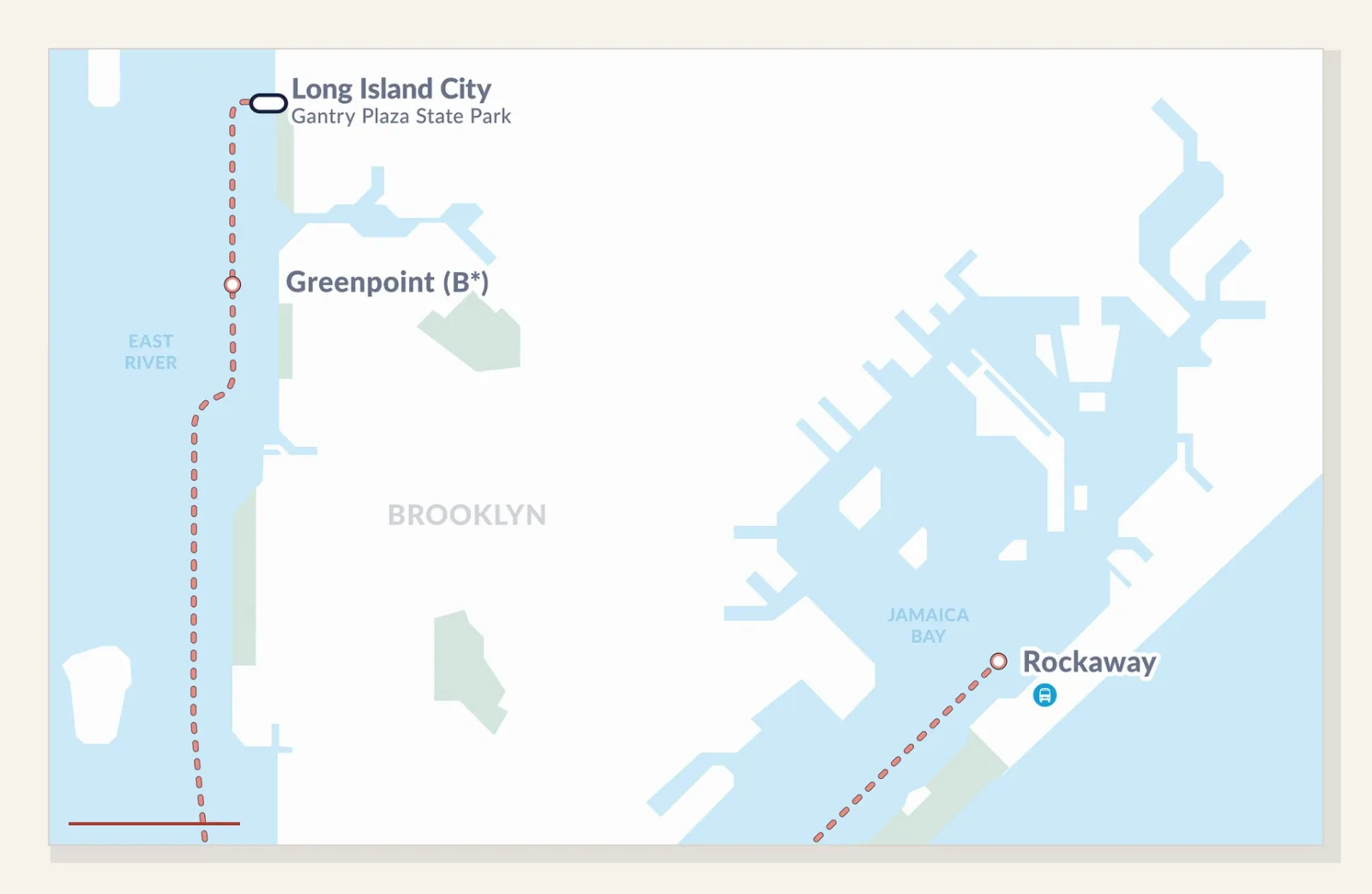 NYC Ferry rockaway route map