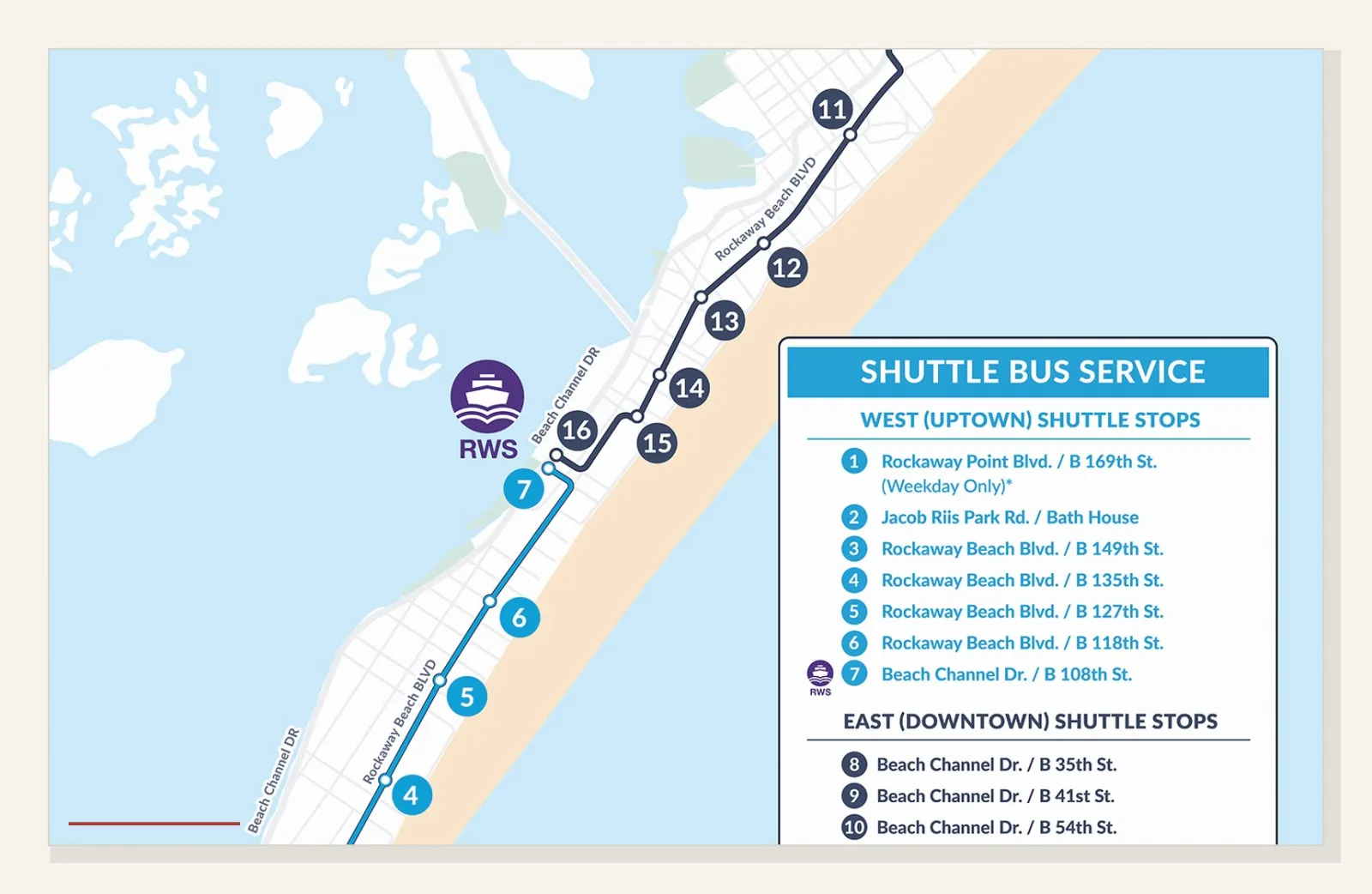 NYC Ferry rockaway shuttle map