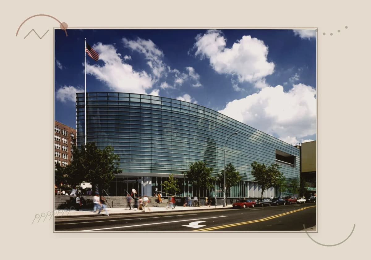 Flushing Library main street facade