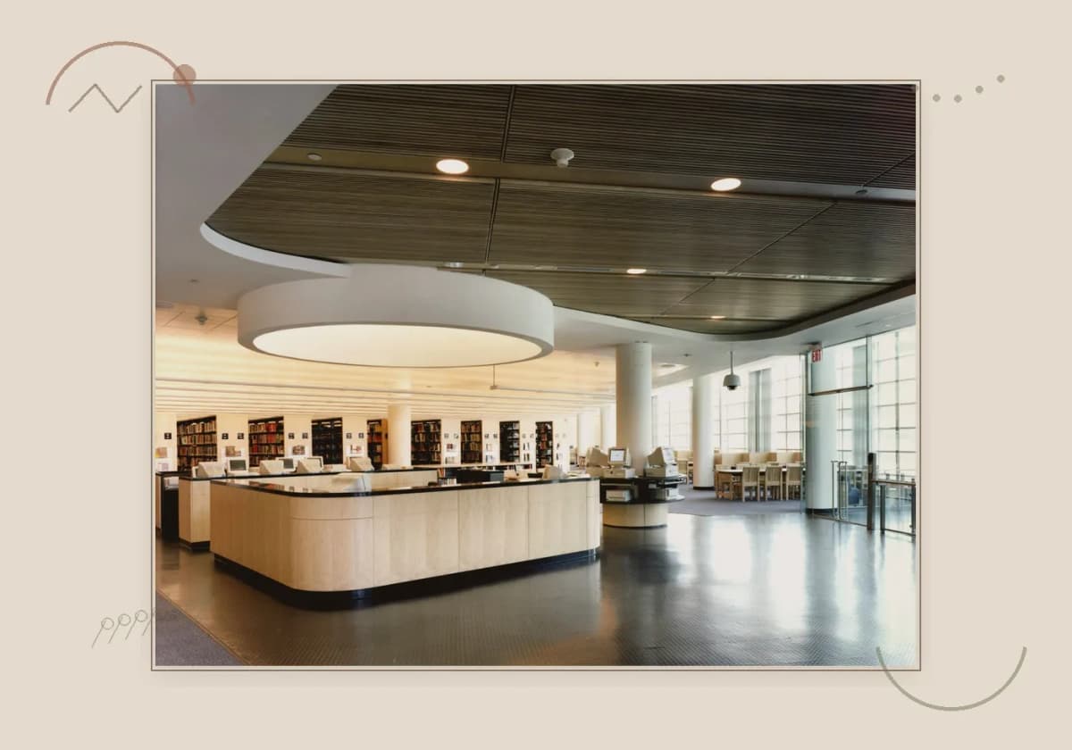 Flushing Library entry desk