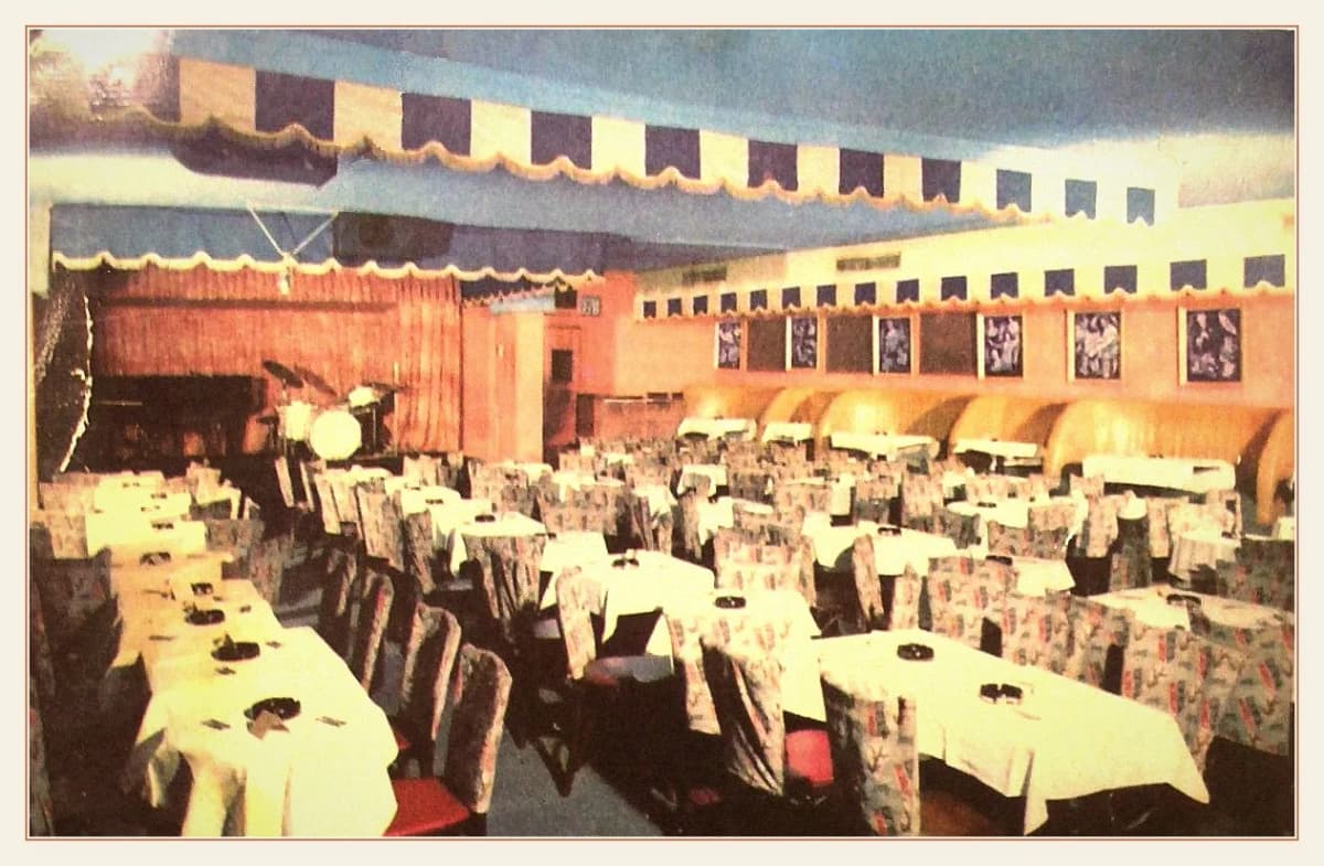 Original birdland club interior postc