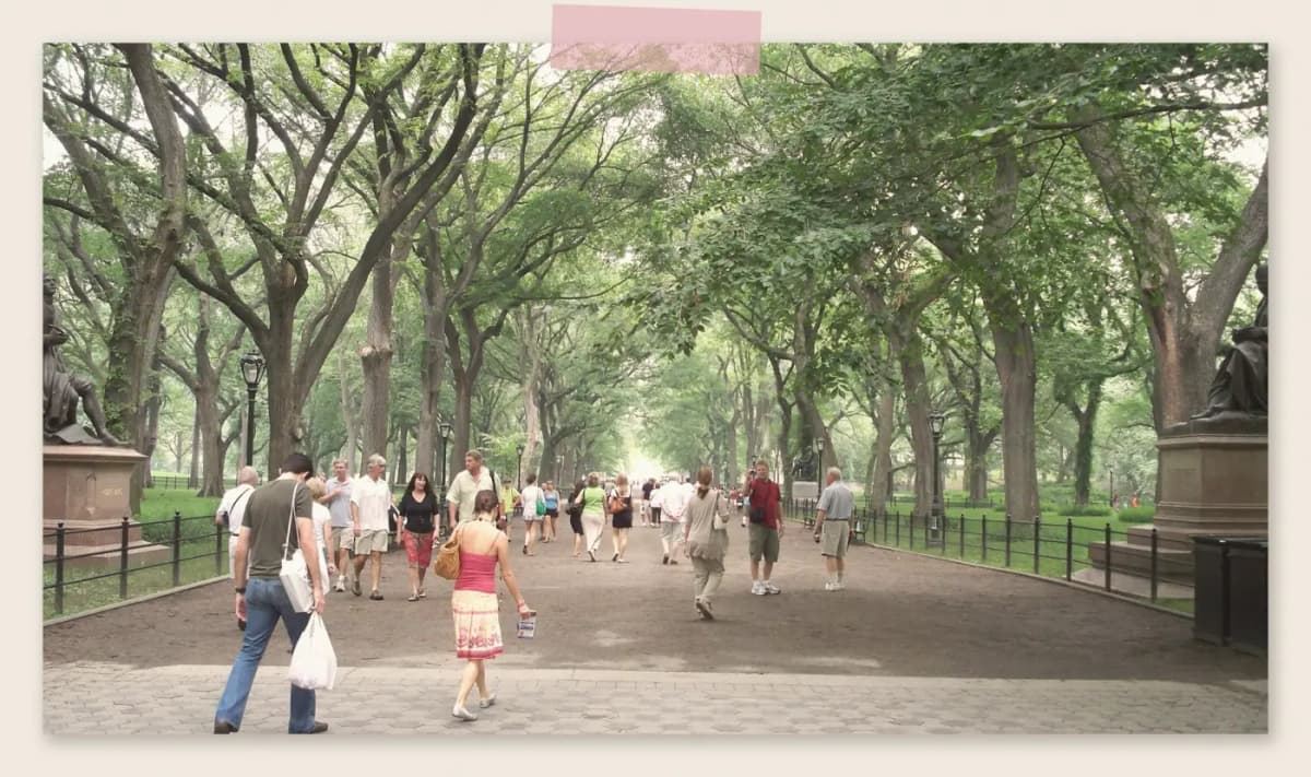 Manhattan p Central Park mall walk out