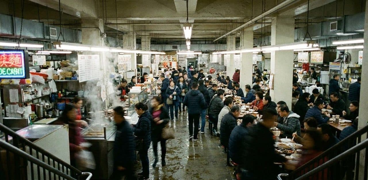 A Saturday Loop Through Flushing: Basement Food Courts, Noodles, and the Garden - scene
