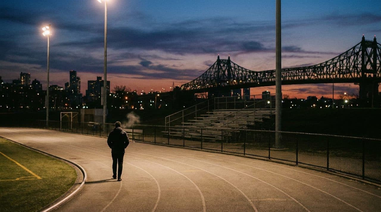 Astoria Park's Field Loop After a College Football Marathon Session - scene