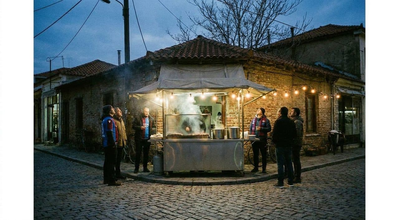 Astoria Souvlaki Stands Under venus and jupiter tonight Before World Cup Crowds - scene