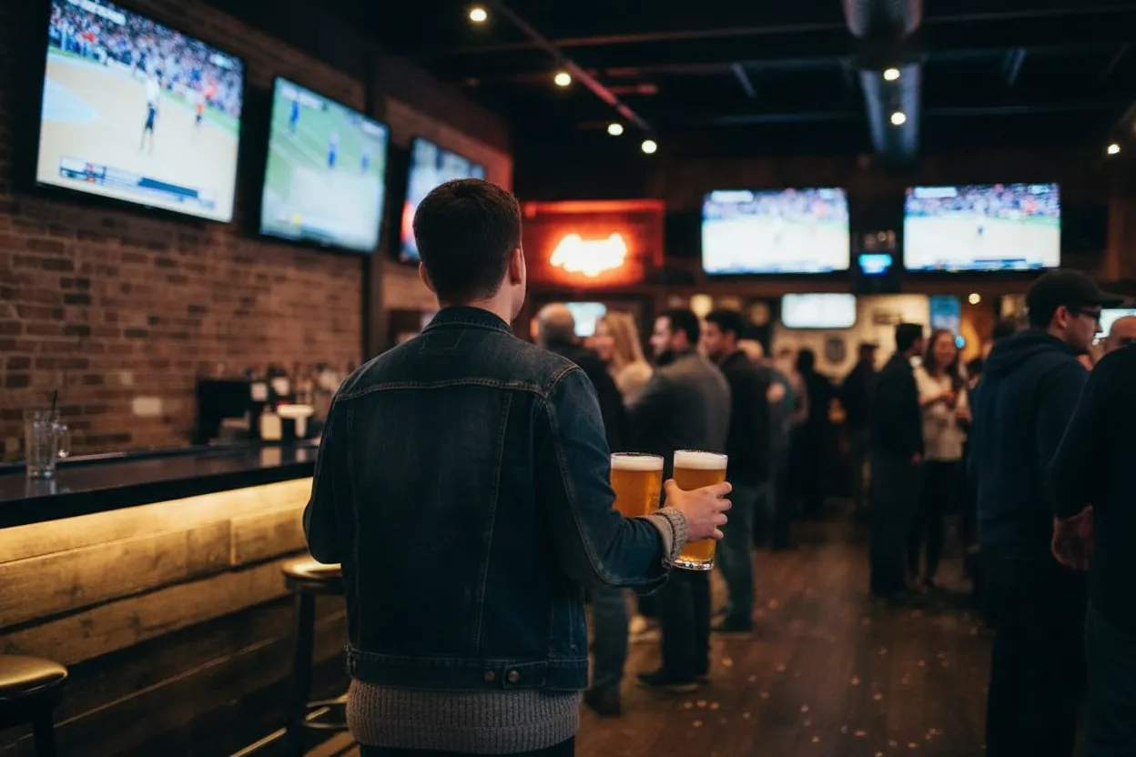 NYC experience scene for Athena Keke’s Near Barclays for a Pregame-to-Watch Pivot