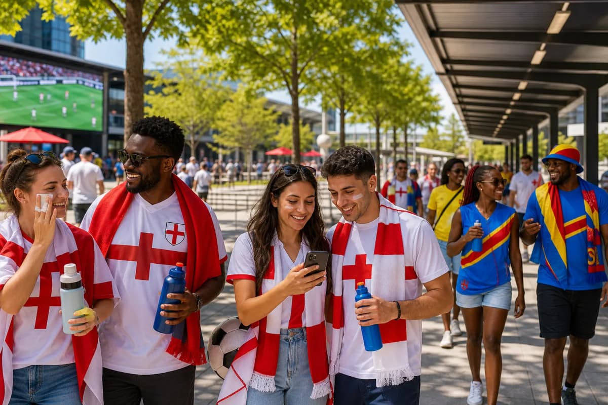 Atlanta fans checking a post-watch-party route after the match