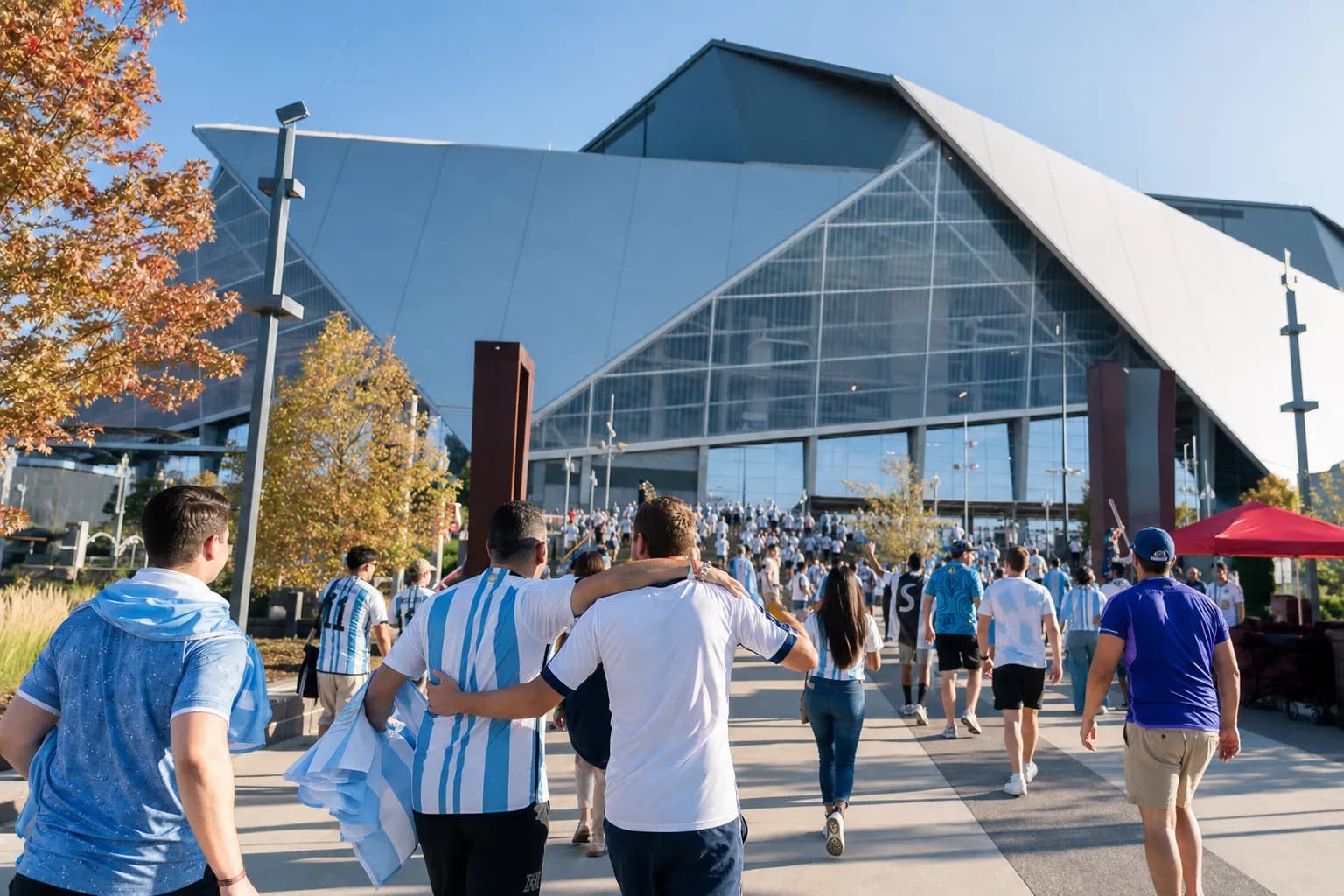 World Cup supporters navigating Atlanta during match day.