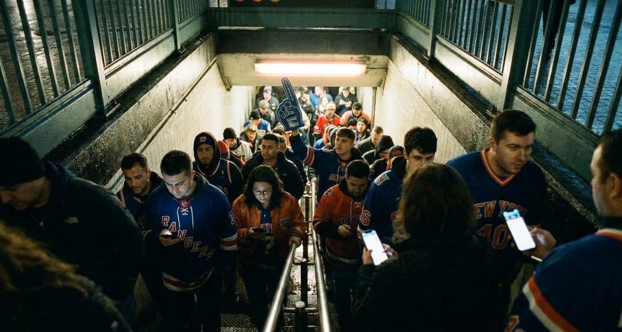 Atlantic Avenue's Wide Sidewalks After a Dream-Fever Game Goes Down to the Wire - scene