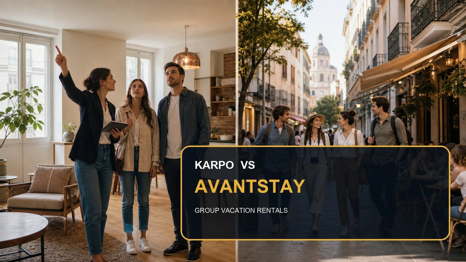 Karpo versus AvantStay in a photorealistic editorial comparison.