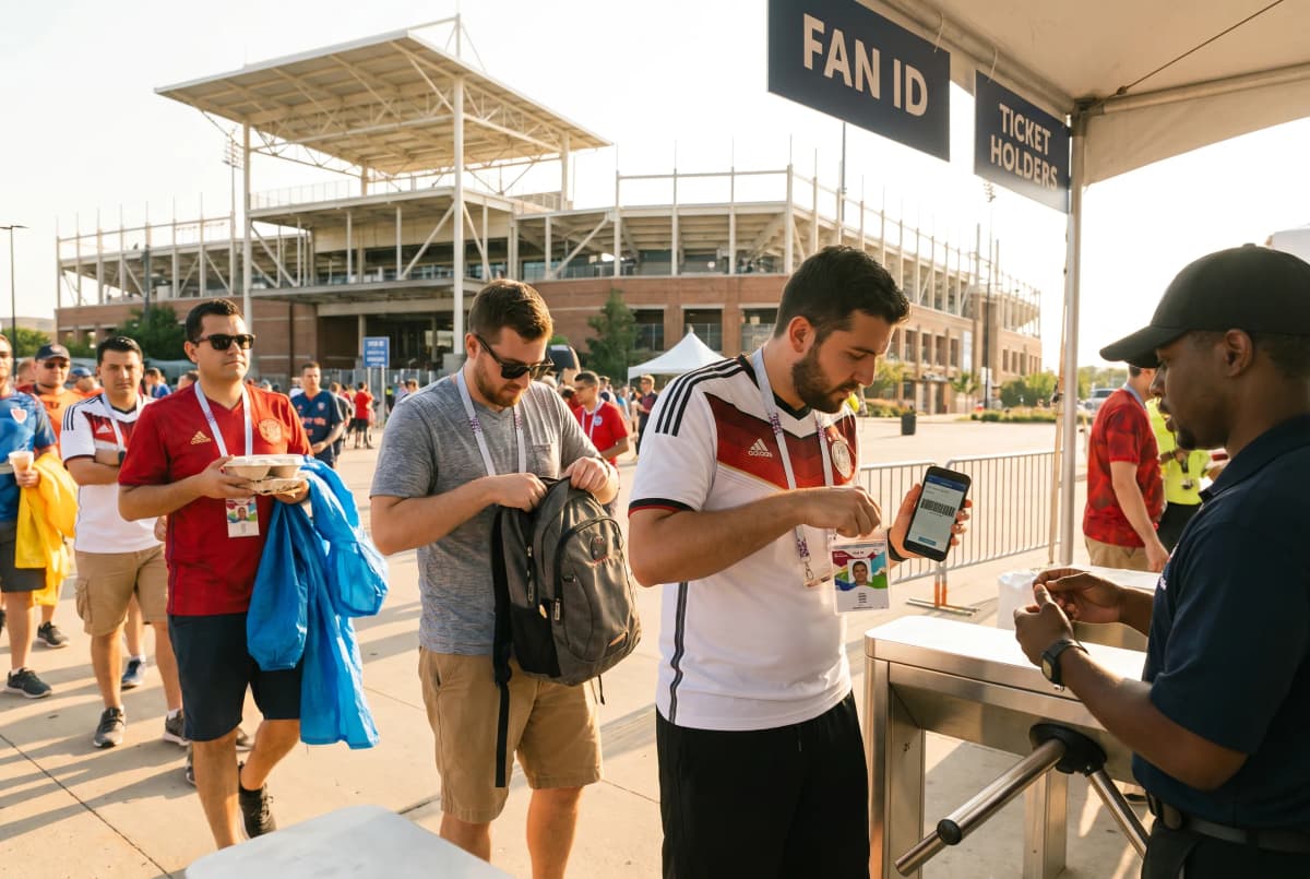 A bright practical scene for avoid fake world cup tickets parking and fan id.
