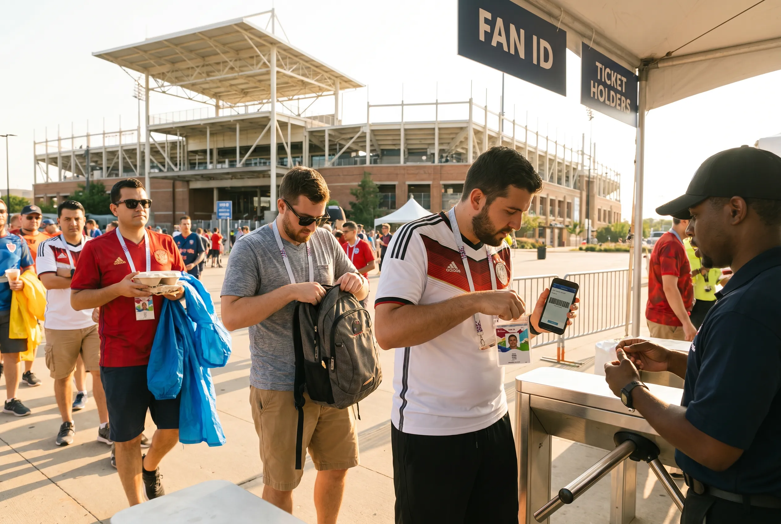 A bright practical scene for avoid fake world cup tickets parking and fan id.