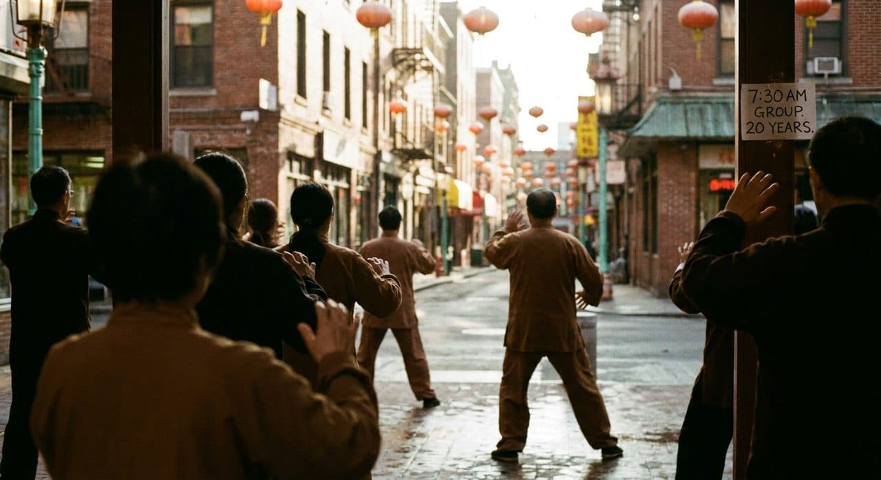 A Wednesday Morning Tai Chi Session in Columbus Park - cover image