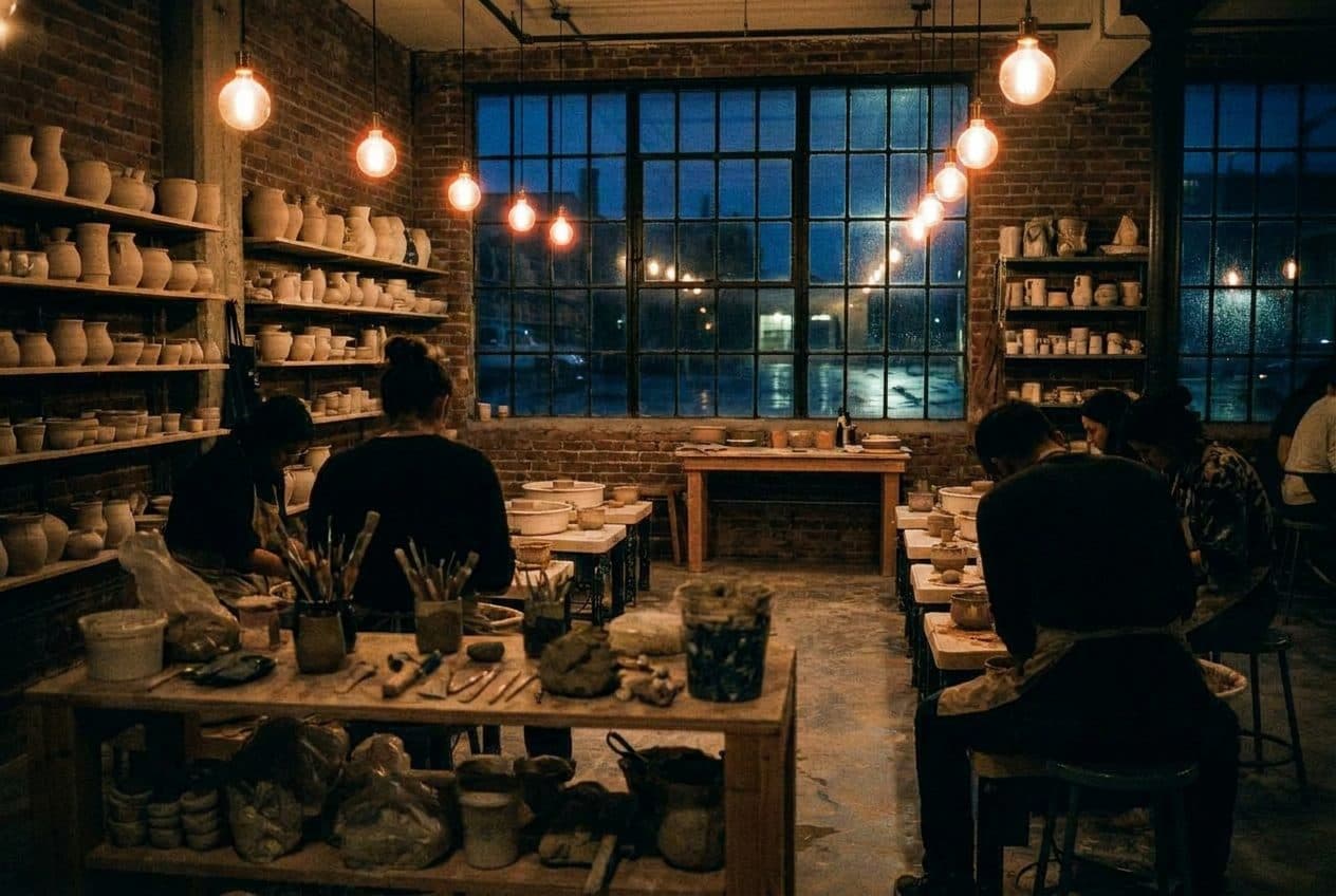 A Wednesday Night Pottery Wheel Drop-In Where You Leave With Clay Under Your Nails - scene