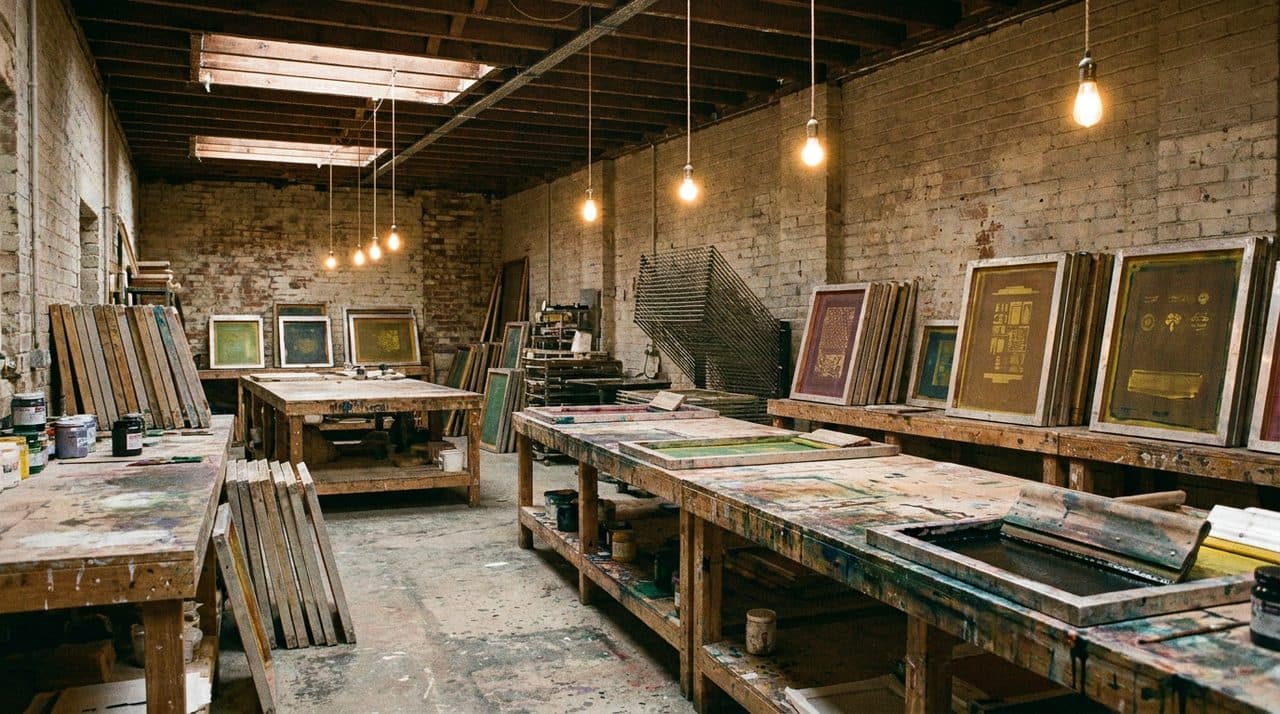 A Weeknight Open Screen-Printing Studio in Bushwick, Ink and Work Lights - cover image