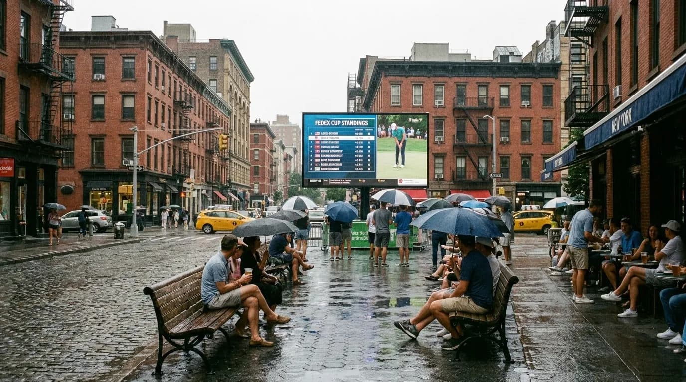Local context for NYC Weekend: Tracking FedEx Cup Standings While Making the Most of a Rainy Day