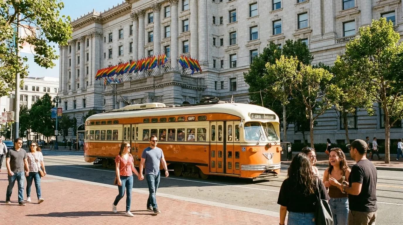 Realistic San Francisco scene for San Francisco Saturday: From Quiet Mornings to Lively Evenings, No Jamie Foxx Required