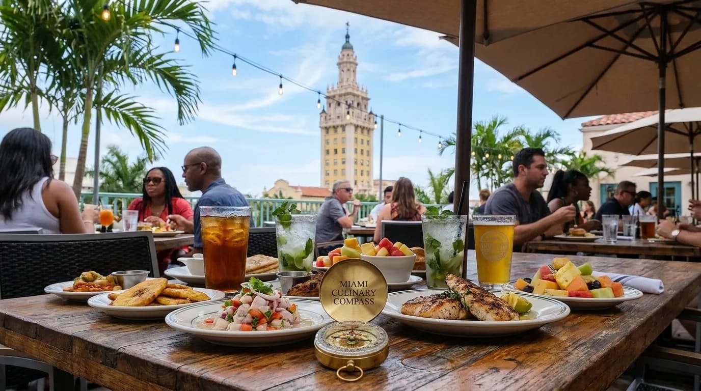 Realistic Miami scene for Miami's Culinary Compass: Navigating sdfc and Dietary Delights