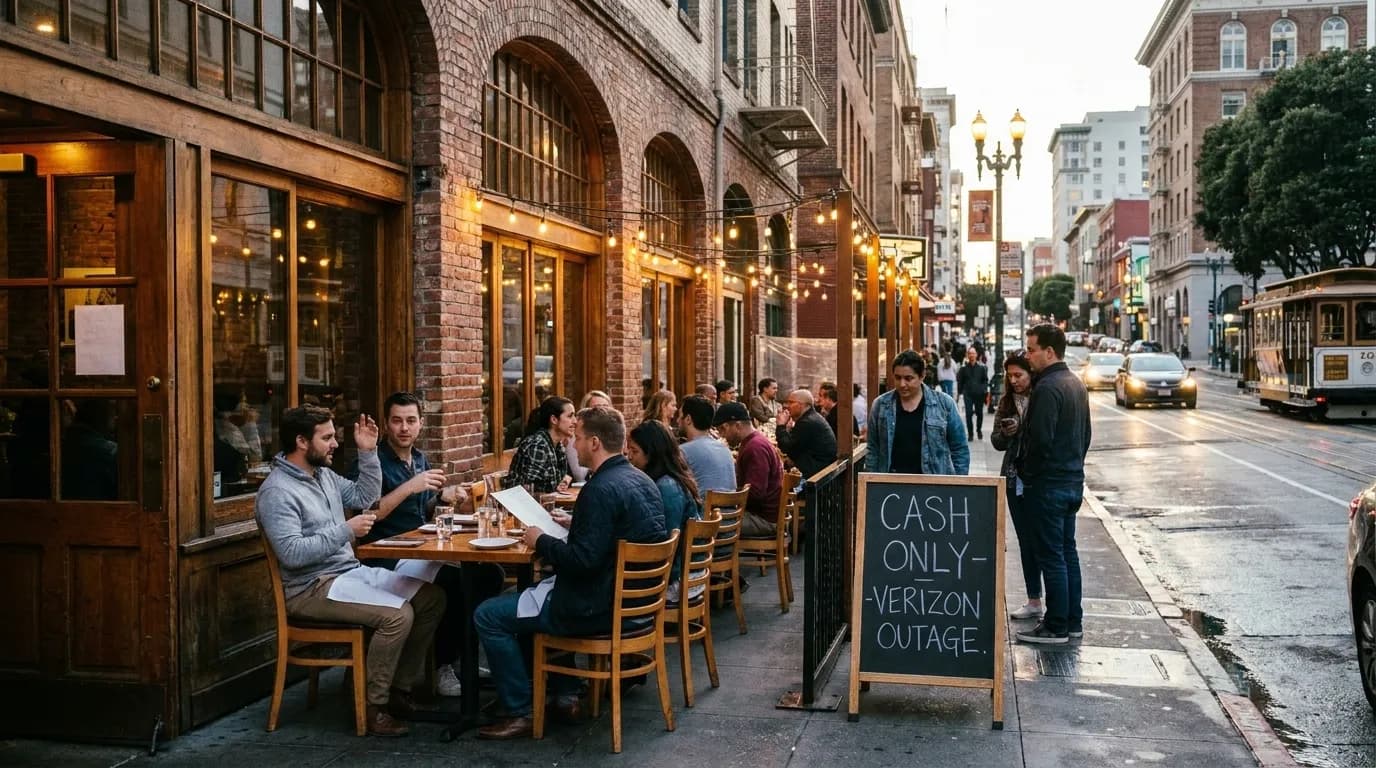 Local context for Navigating San Francisco Dining During a Verizon Outage: Group Harmony Achieved