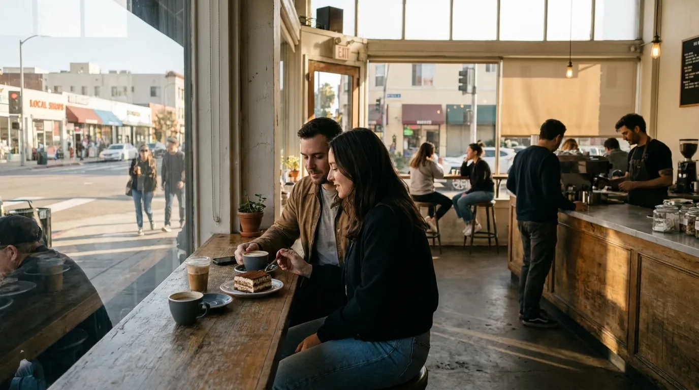 Realistic Los Angeles scene for Escape the Patriot Games: Los Angeles Weekend Afternoon Coffee & Dessert Bliss