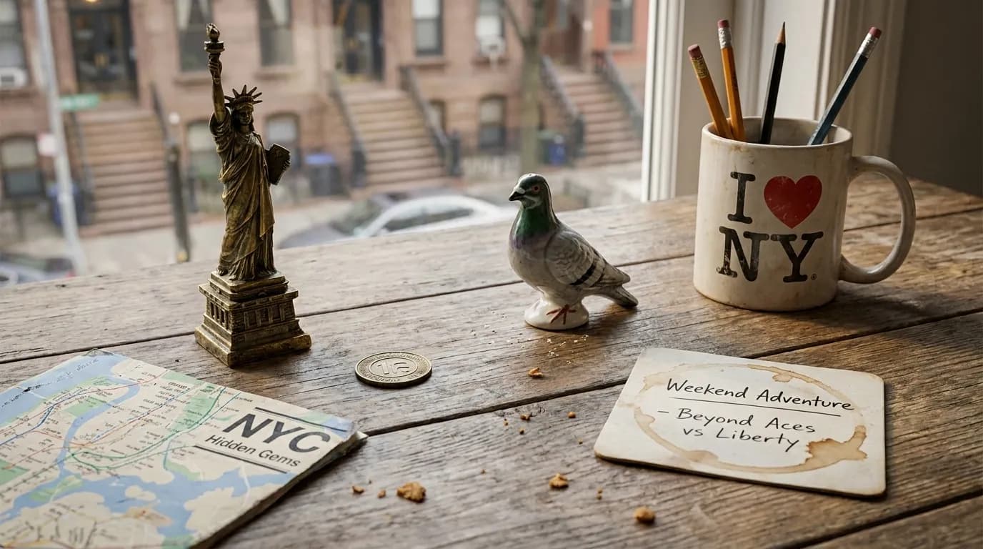 Realistic NYC scene for Uncovering NYC's Quirkiest Corners: A Route Beyond Aces vs Liberty