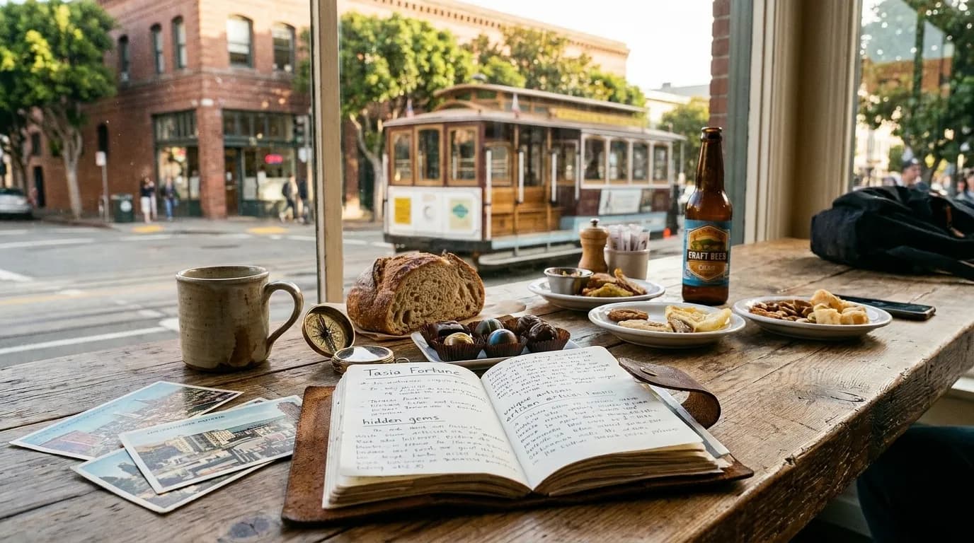 Realistic San Francisco scene for Unraveling Tasia Fortune in San Francisco: A Quest for Unique Discoveries