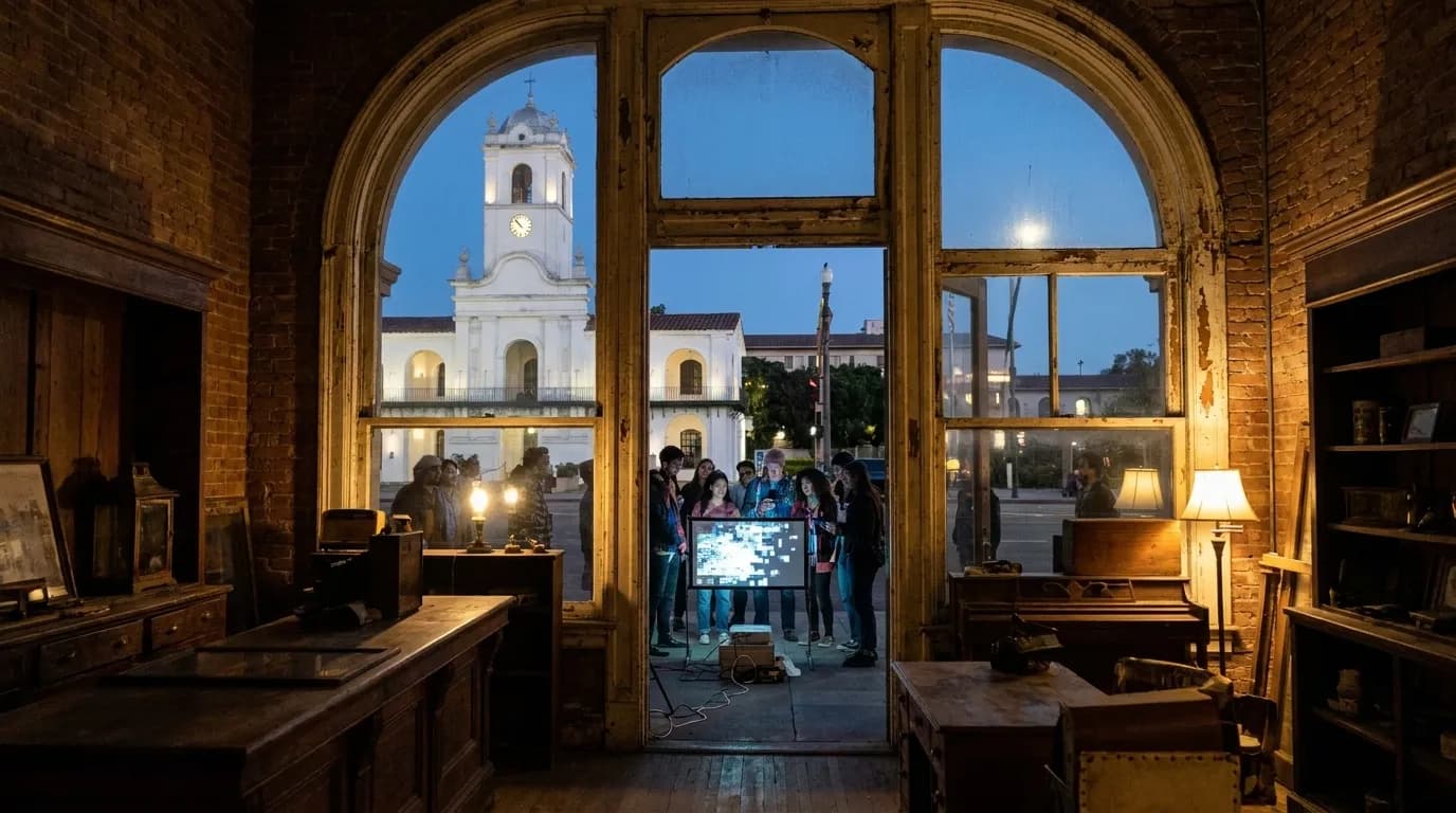 Realistic Los Angeles scene for Los Angeles' Hidden Pixel: Uncovering Digital Art and Urban Mysteries After Dark