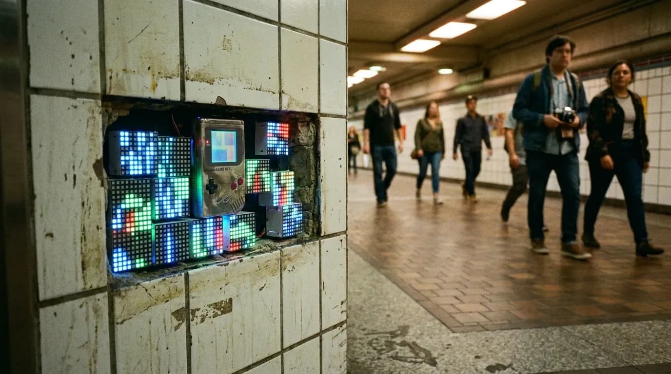 Practical city detail for Los Angeles' Hidden Pixel: Uncovering Digital Art and Urban Mysteries After Dark