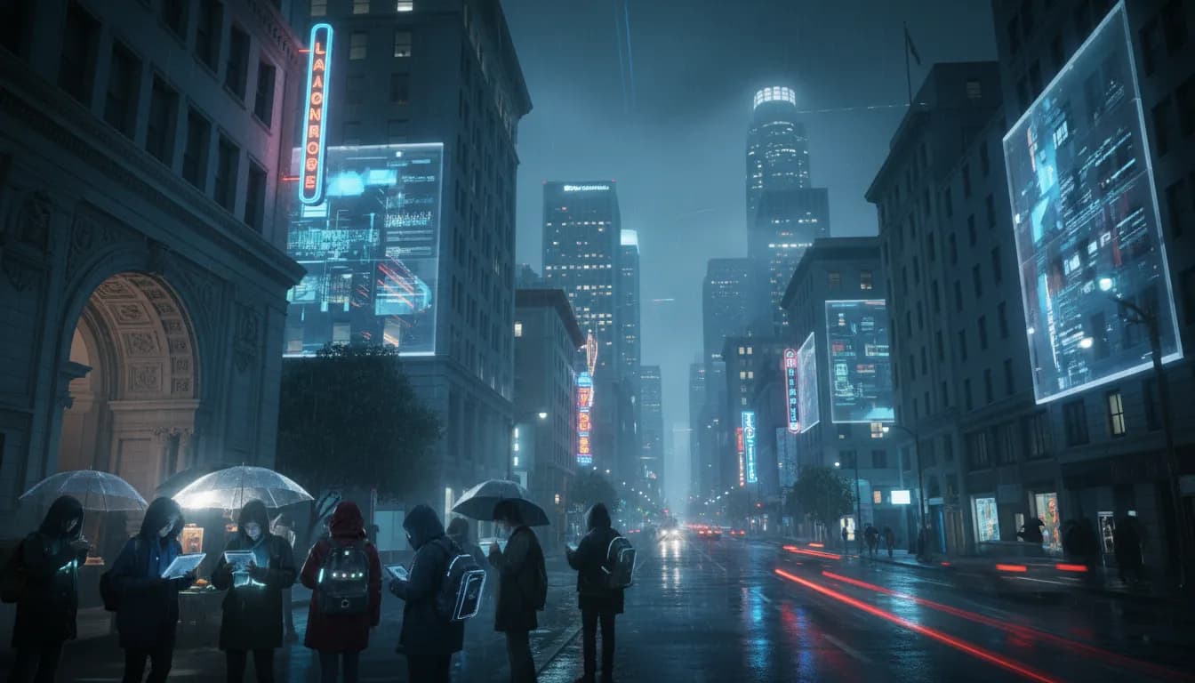 Practical city scene for Preparing for Fall: Los Angeles Back-to-School Inspired by Denis Villeneuve Blade Runner Sequel
