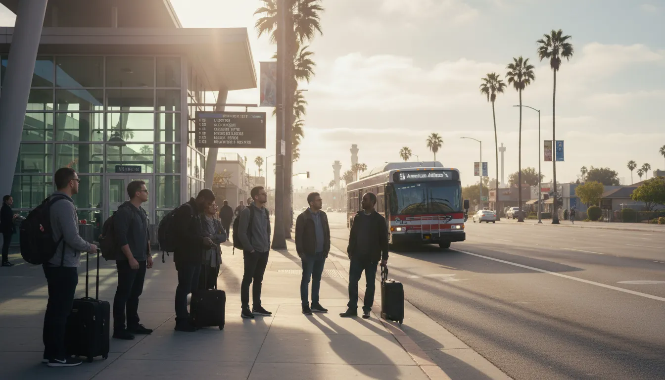 Connecting to the World: Los Angeles Hubs for American Airlines New International Routes — photorealistic Los Angeles editorial scene