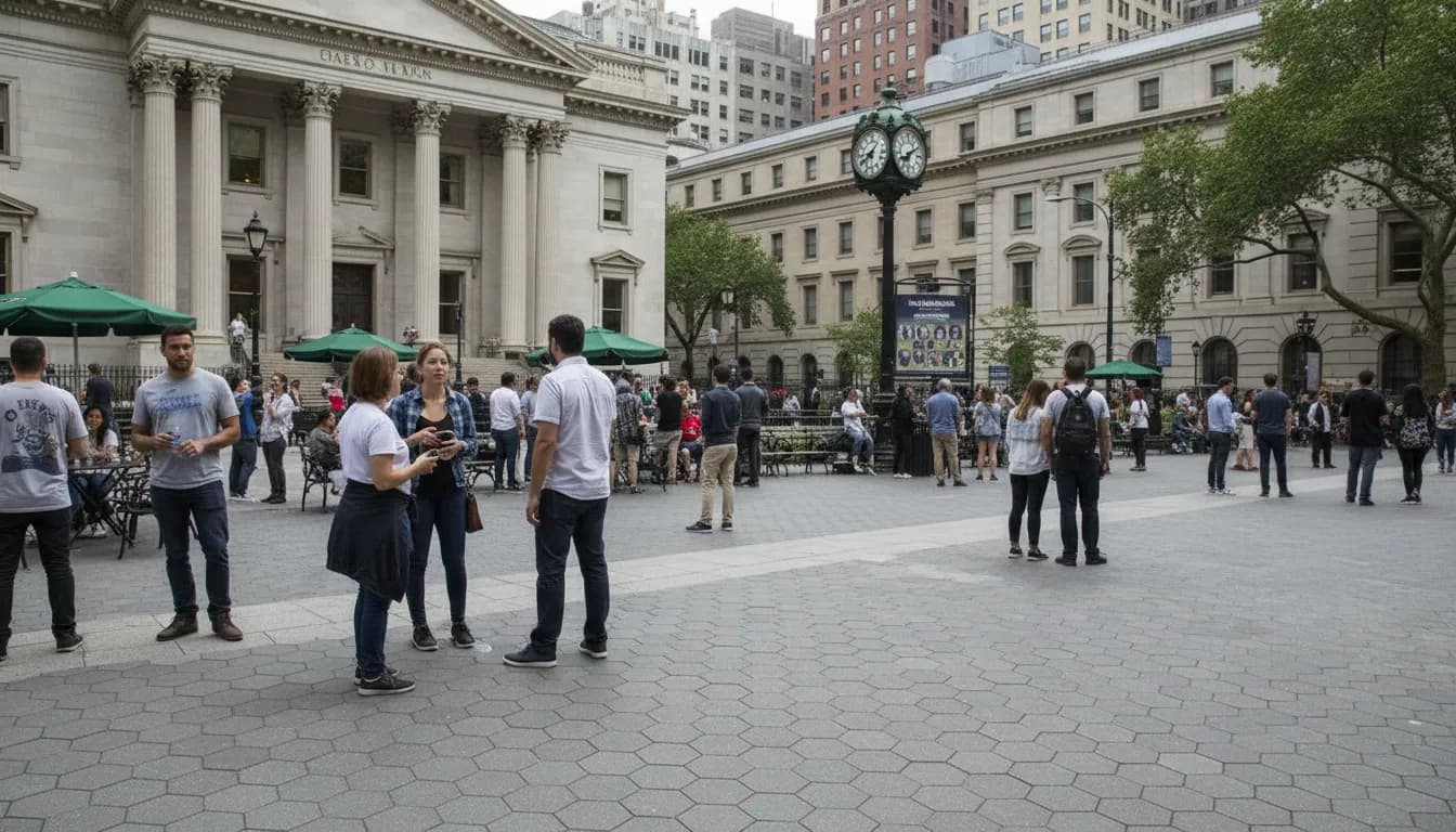 Weekend Planning in NYC: Connecting to 'Fluminense vs Independiente Rivadavia' Discussions — photorealistic New York City editorial scene