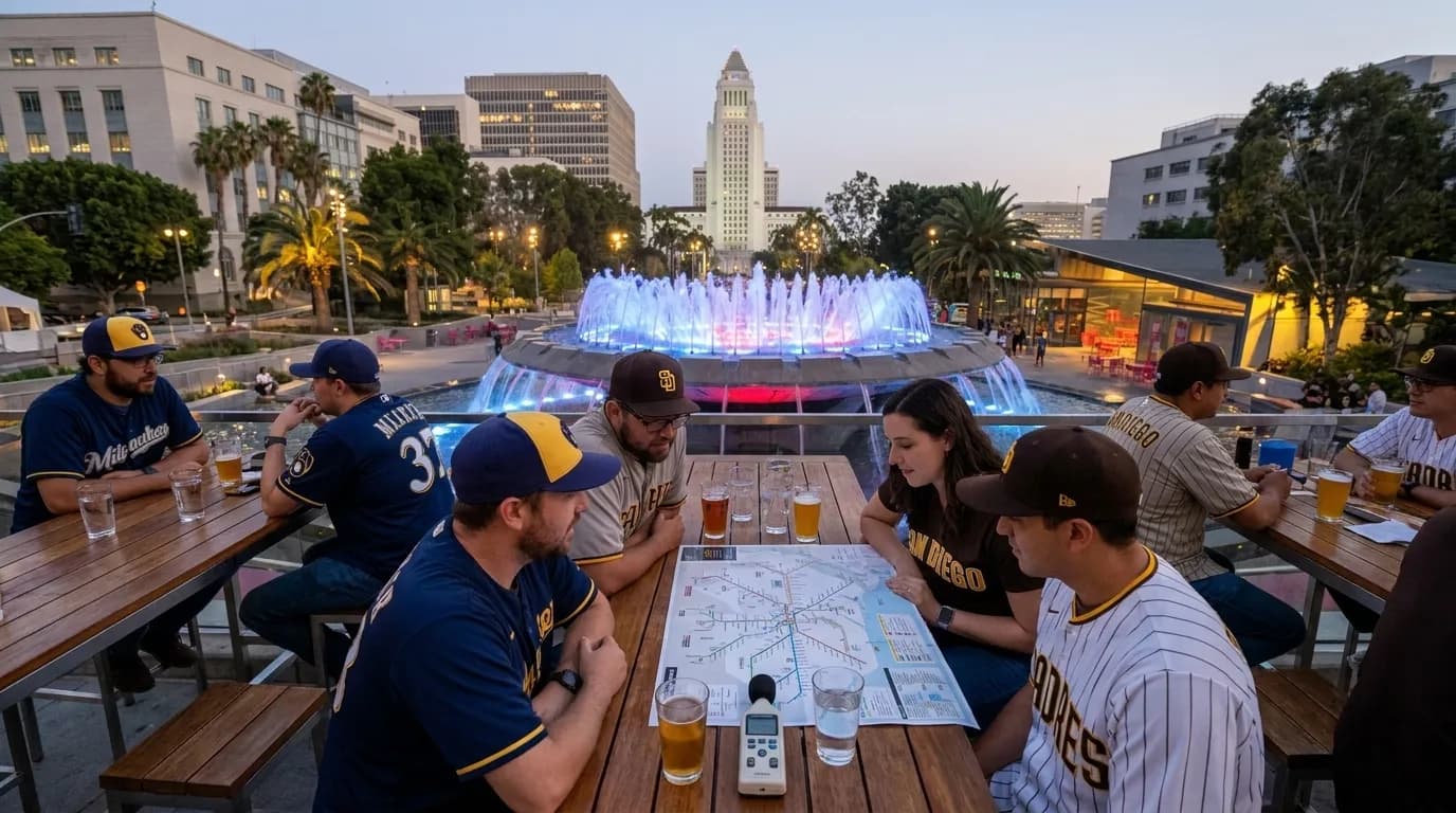 Practical city scene for Brewers vs Padres: Los Angeles Nightlife Route With Quieter Backups