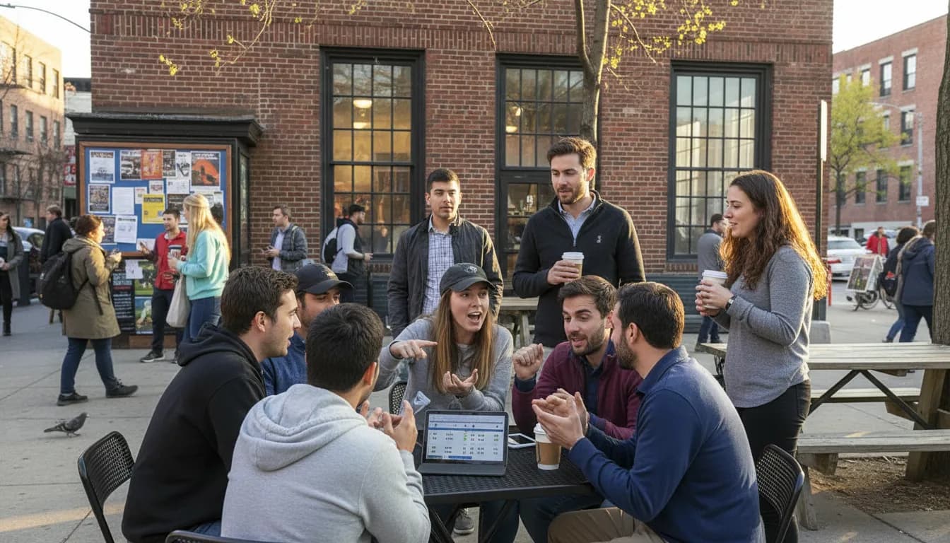 NYC Neighborhood Guide: Public Discussions Around 'Jordan Spieth FedEx Playoffs' — photorealistic New York City editorial scene