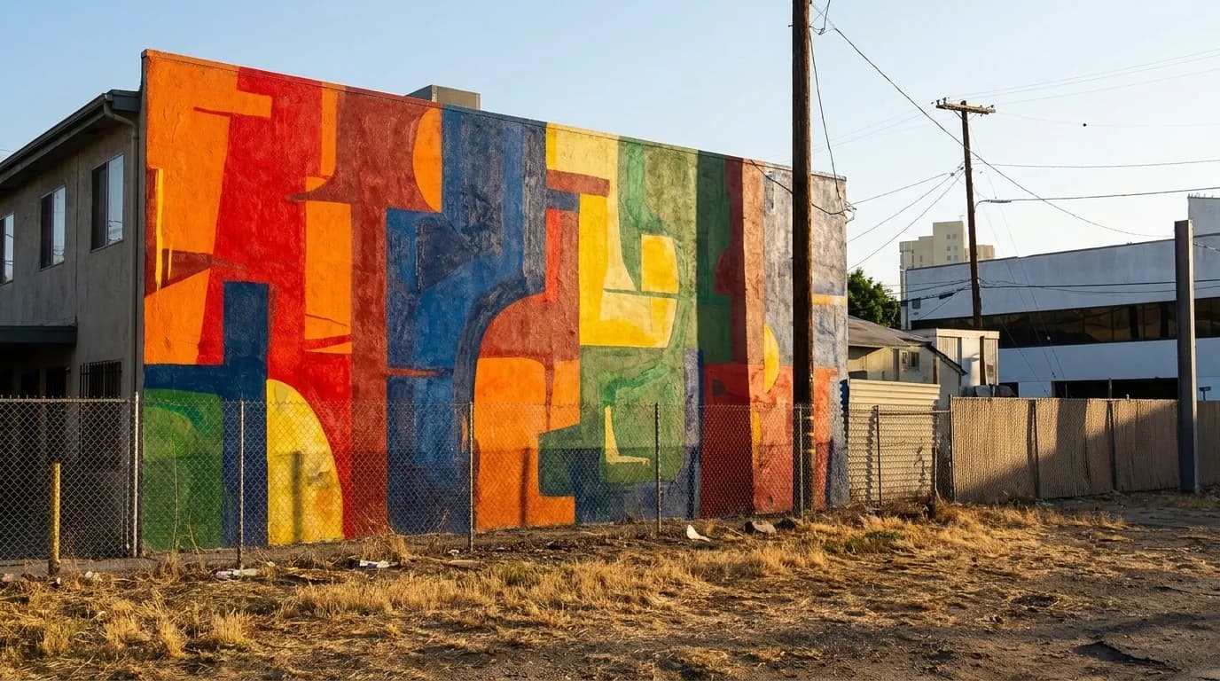 A large painted mural on the side of a building in Los Angeles