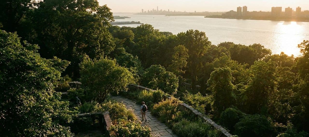 The Elevated Acre Above the Financial District Where the Garden and the Skyline Share the Same View - scene