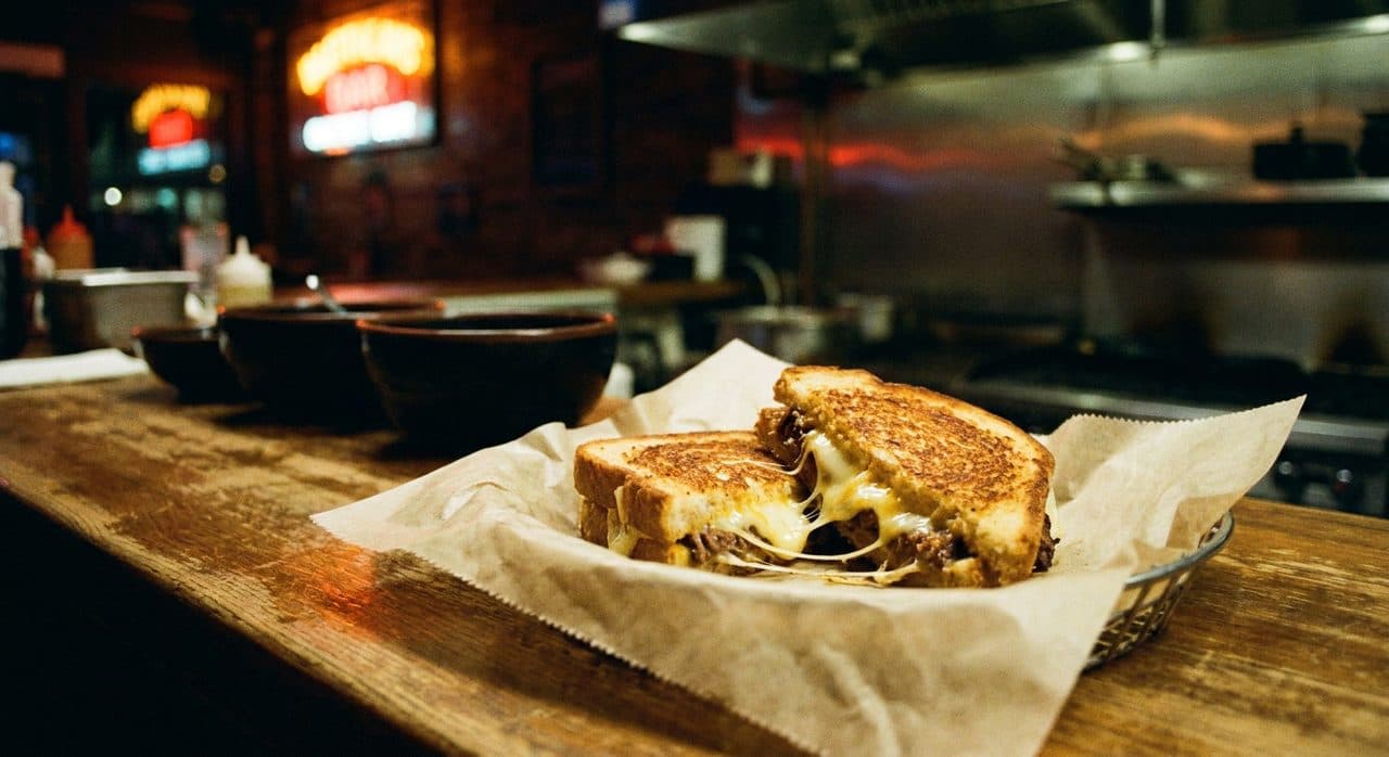 The Harlem Bar Running a Fantasy Football League and a Full Kitchen at Midnight — interior detail