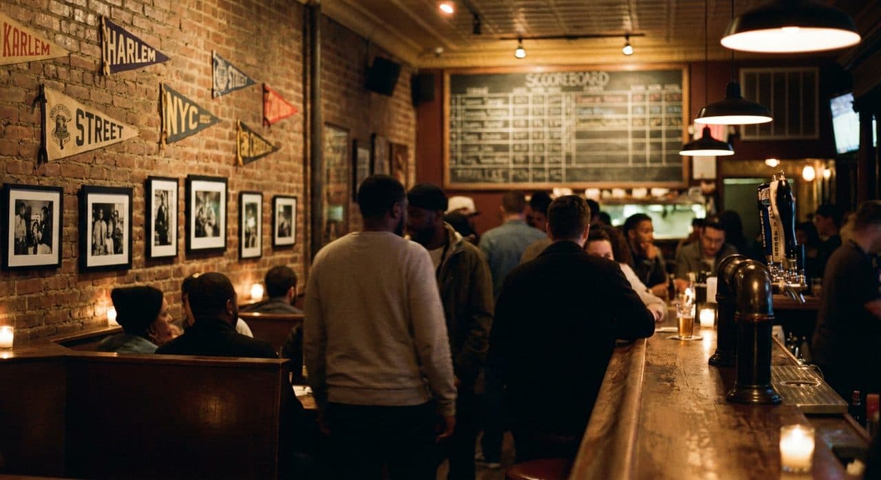 The Harlem Bar Running a Fantasy Football League and a Full Kitchen at Midnight — atmosphere