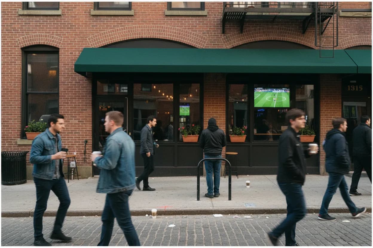 NYC experience scene for Banter Bar: How to Plan a Soccer Watch Night in Williamsburg