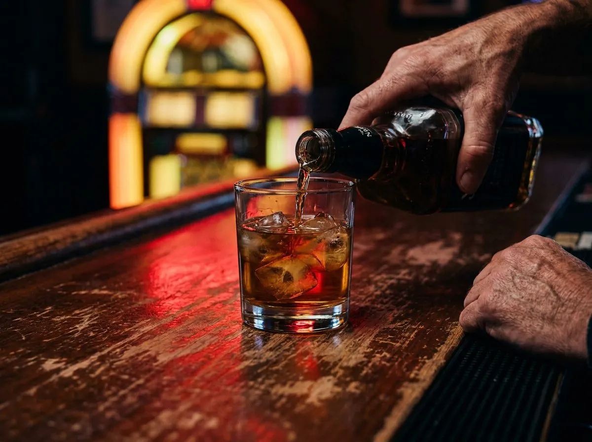 Bar seats at Holiday Cocktail Lounge where the neon sign still flickers in cursive