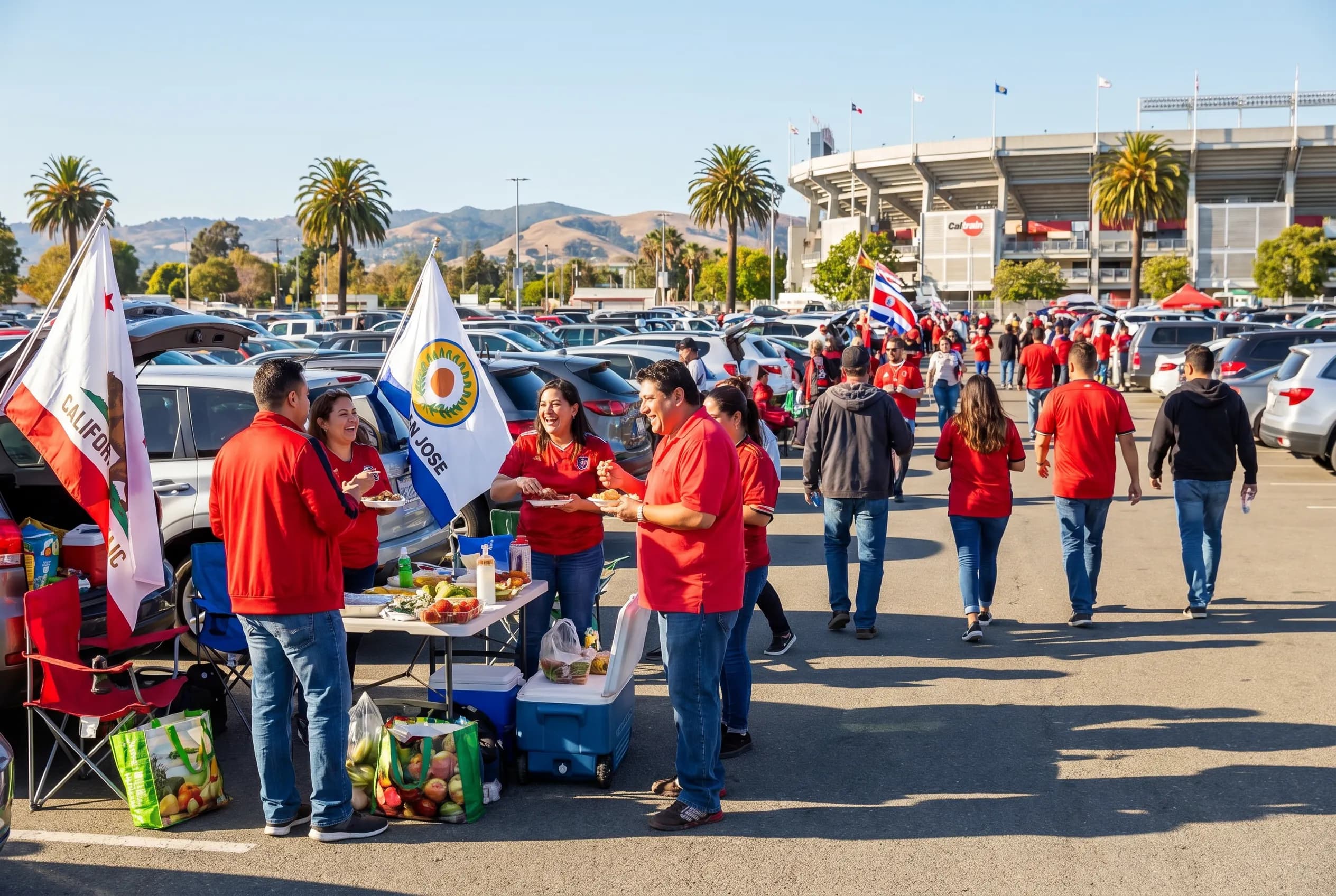 World Cup supporters navigating San Francisco Bay Area during match day.