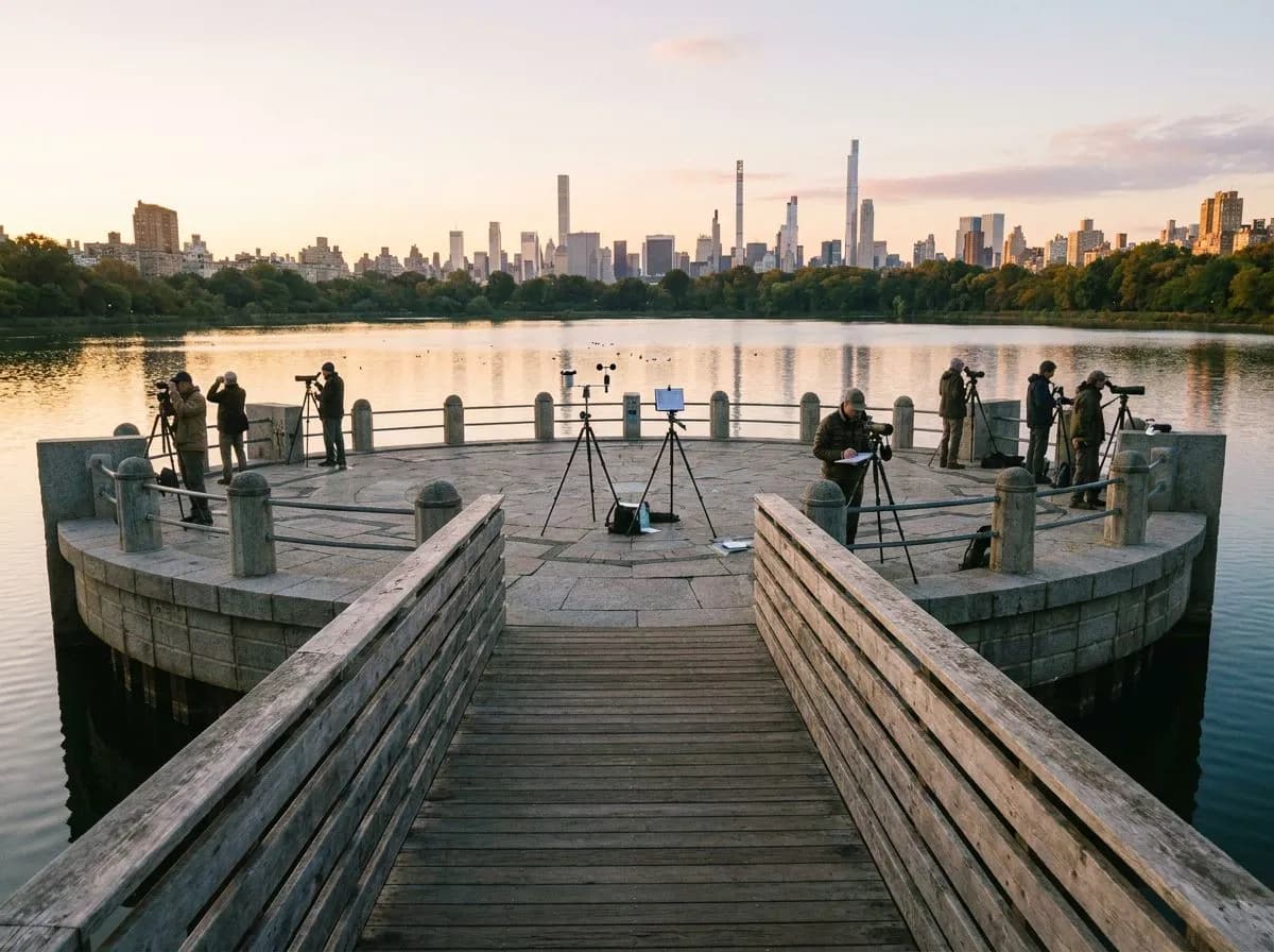 belvedere castle's weather instruments when the park's birders arrive at dawn