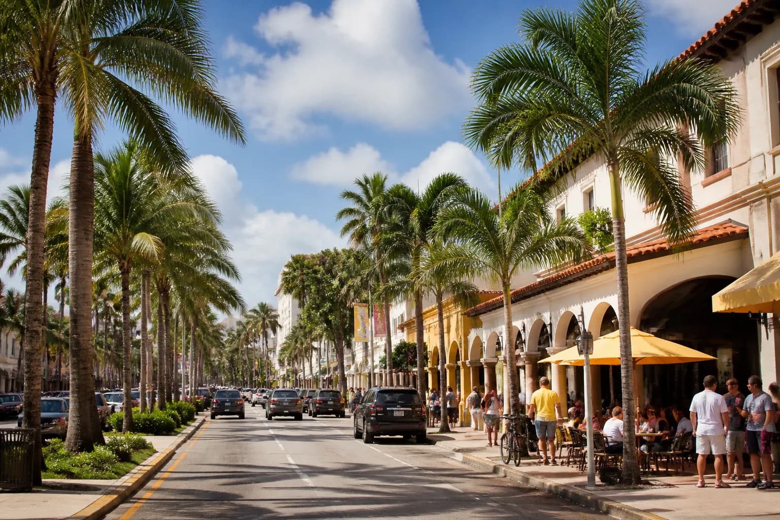 Realistic Miami food and neighborhood scene