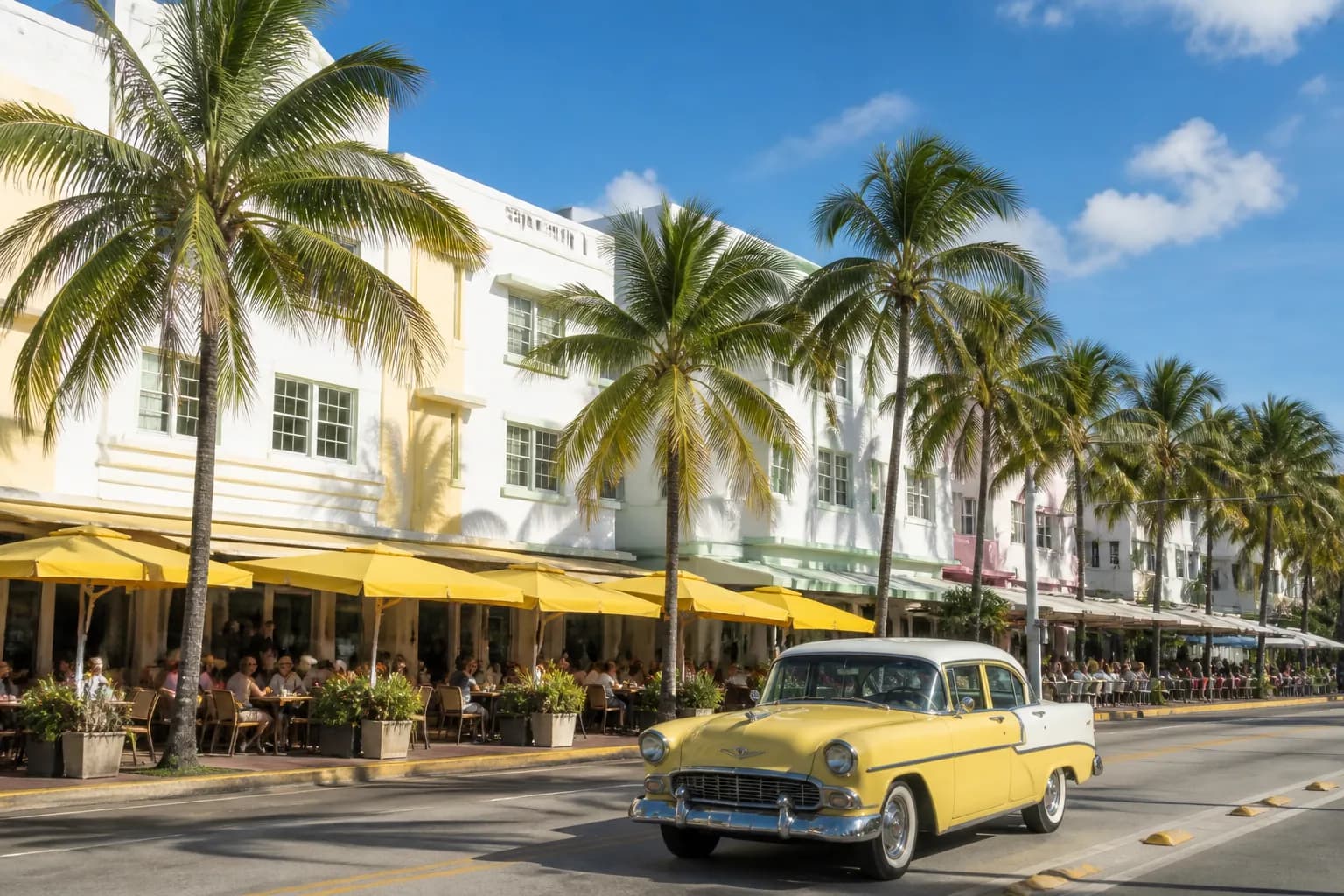 Realistic editorial Miami local-life photograph