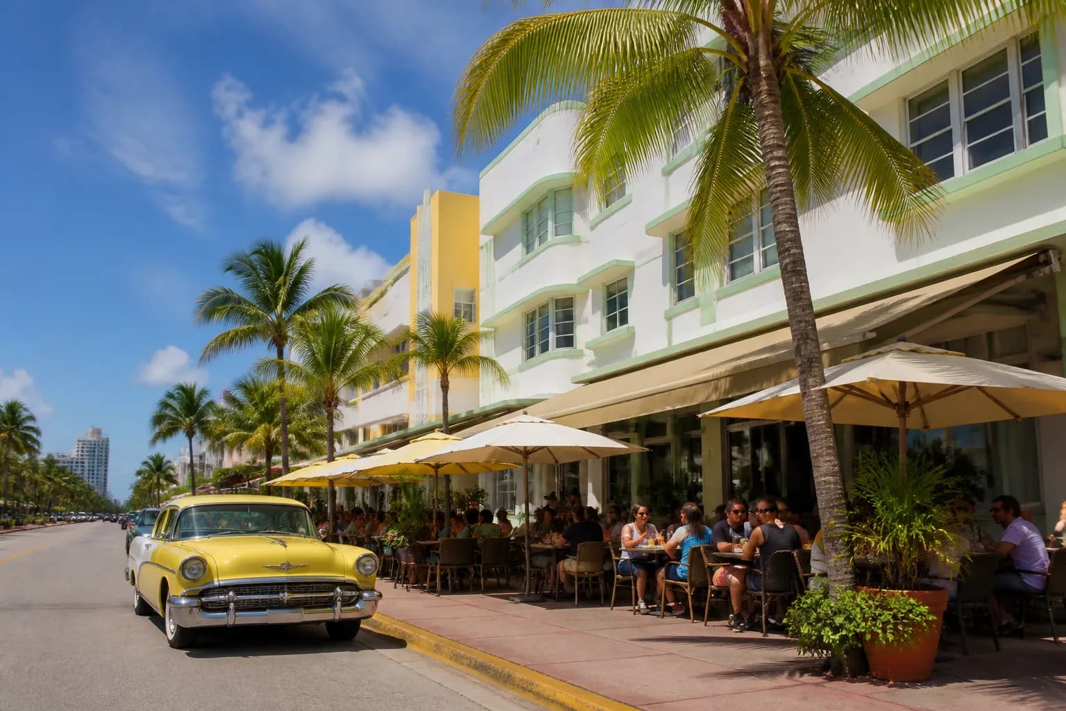 Realistic editorial Miami local-life photograph