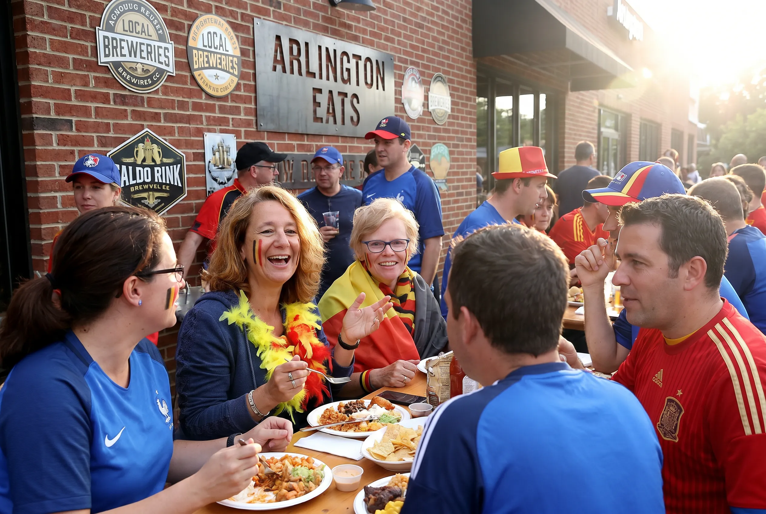 World Cup supporters navigating Dallas · Arlington during match day.